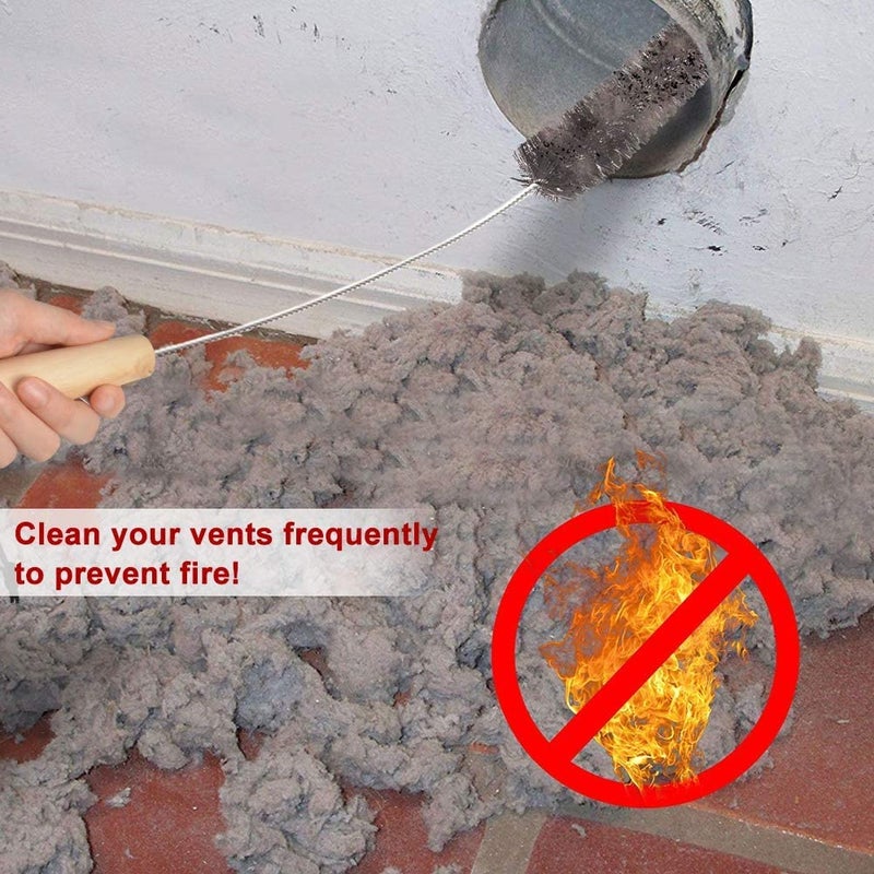 Sealegend 2 Pieces Dryer Vent Cleaner Kit and Flexible Dryer Lint Brush Vacuum Hose Attachment Power Lint Remover Refrigerator Coil Brush - Image 4